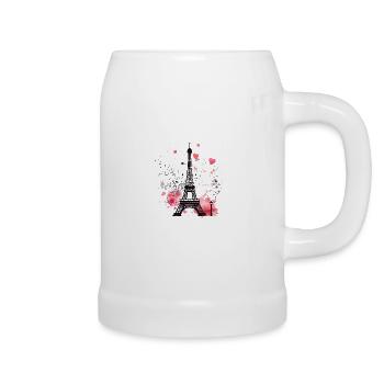 Paris, die Stadt der Liebe - Bierkrug - Weiß - Rechts