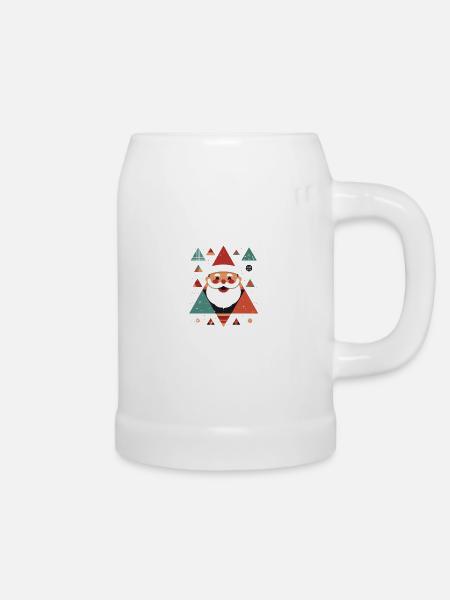 Weihnachtsmann Santa - Bierkrug - Weiß