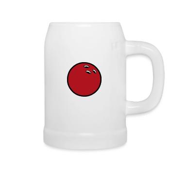 boule de bowling 2510 - Chope en céramique - blanc - Droite