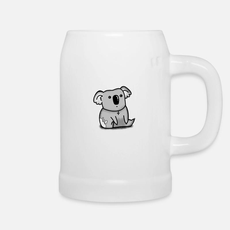 Petit Koala gris assis - Chope en céramique - blanc