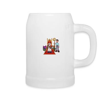 Saint-Nicolas avec enfant - Chope en céramique - blanc - Droite