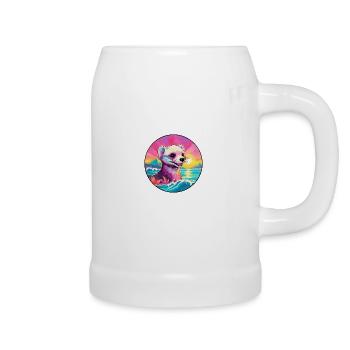 Ferret Colorful Watercolor Cartoon Kawaii Animal - Beer Mug - white - Right