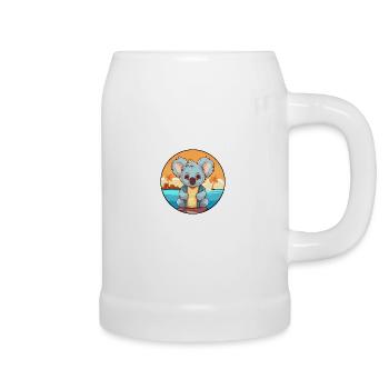 Koala Aquarell Cartoon Kawaii Clipart Tier - Bierkrug - Weiß - Rechts