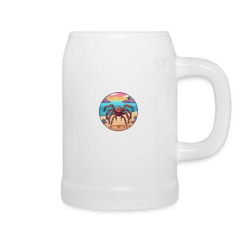 Spinne Aquarell Cartoon Kawaii Clipart Tier - Bierkrug - Weiß - Rechts