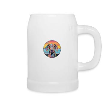 Braque Francais Dog Breed Colorful Cartoon Waterco - Beer Mug - white - Right