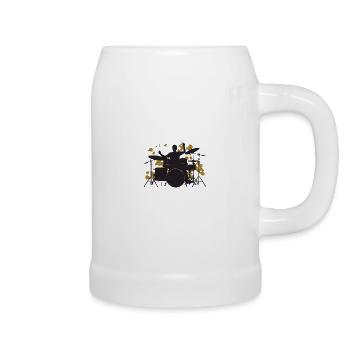 Drums gold - Bierkrug - Weiß - Rechts