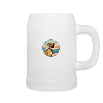 Black Mouth Cur Dog Breed Cartoon Kawaii Clipart - Beer Mug - white - Right