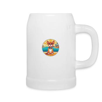 Perro de Presa Mallorquinische Hunderasse Cartoon Kawaii - Bierkrug - Weiß - Rechts