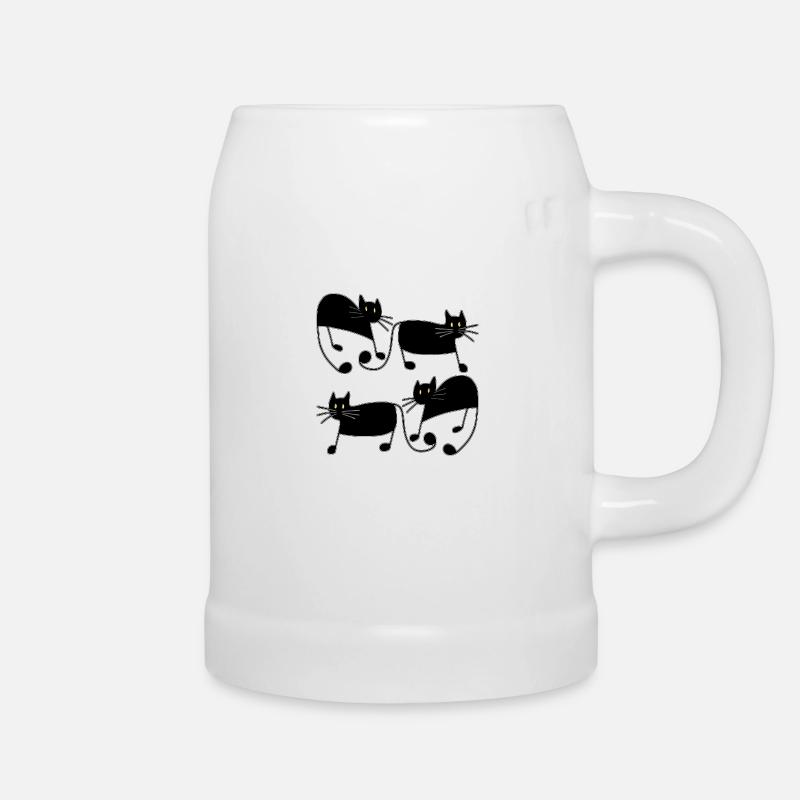 Katzen - Bierkrug - Weiß