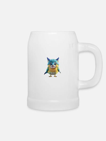 Niedlicher gelber Vogel - Bierkrug - Weiß