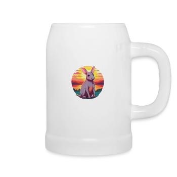 Aardvark Colorful Watercolor Cartoon Kawaii Animal - Beer Mug - white - Right
