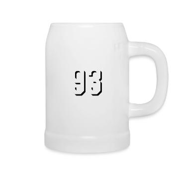 93 Zahl - Bierkrug - Weiß - Rechts