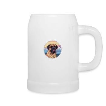 Alpine Mastiff chien race Cartoon Kawaii aquarelle - Chope en céramique - blanc - Droite