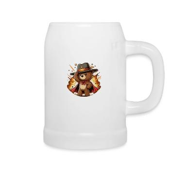 Teddybeer - Bierpul - wit - Rechts