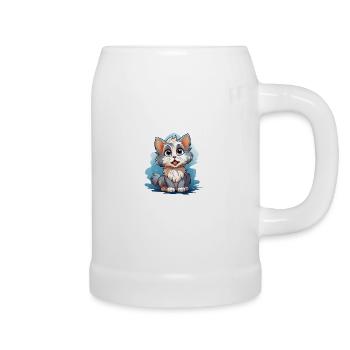 Chat pour enfants - Chope en céramique - blanc - Droite