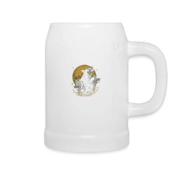 Meute de loups - Chope en céramique - blanc - Droite