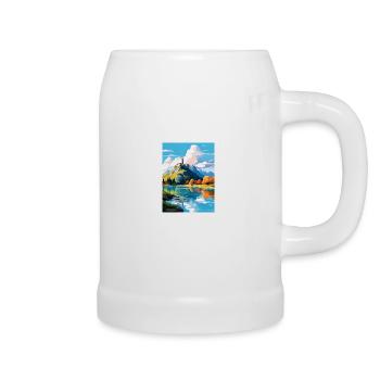 Château de Bled Slovénie Affiche de voyage vintage WPA Art - Chope en céramique - blanc - Droite