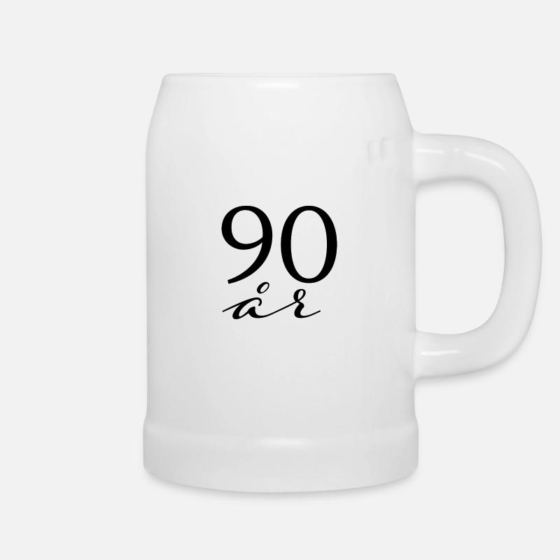 90 Jahre - Bierkrug - Weiß