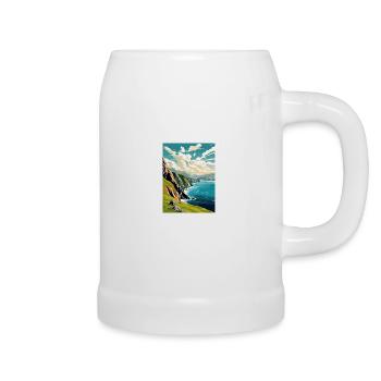 Slieve League Irland Vintage Reiseposter WPA - Bierkrug - Weiß - Rechts