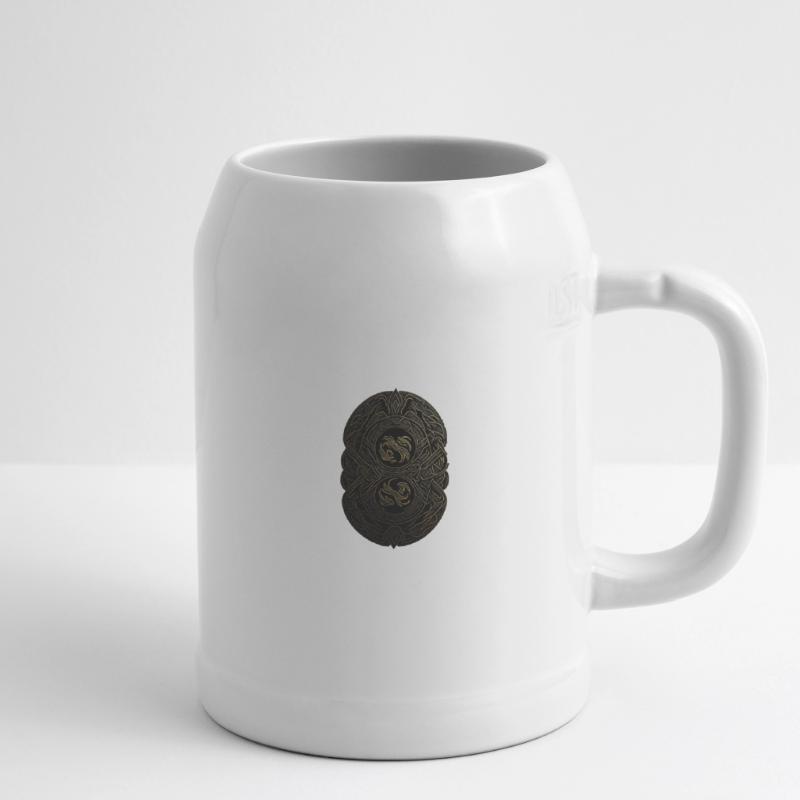 Maya Schwarz-Gold-Monogramm Bierkrug