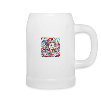 Retro Swirl Vibes - Beer Mug - white - Right