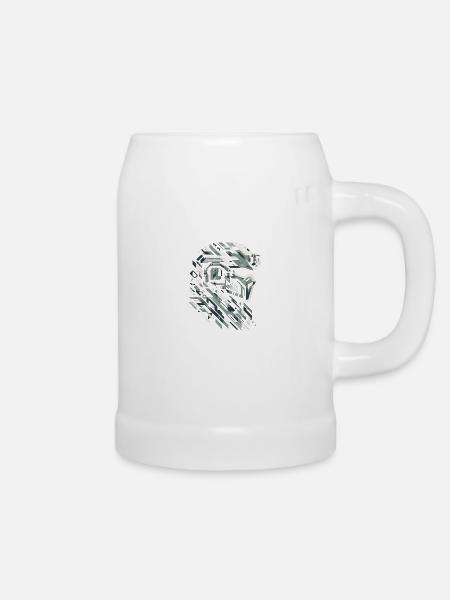 Monochromer Mech-Krieger - Bierkrug - Weiß