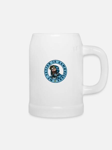 my fetish is camouflage - Bierkrug - Weiß