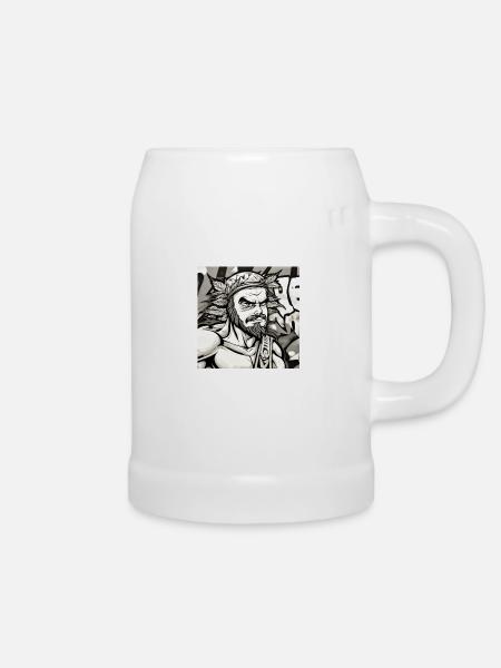 Der Krieger - Bierkrug - Weiß