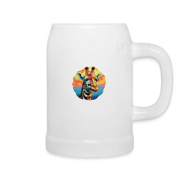 Giraffenkopf psychedelisch - Bierkrug - Weiß - Rechts