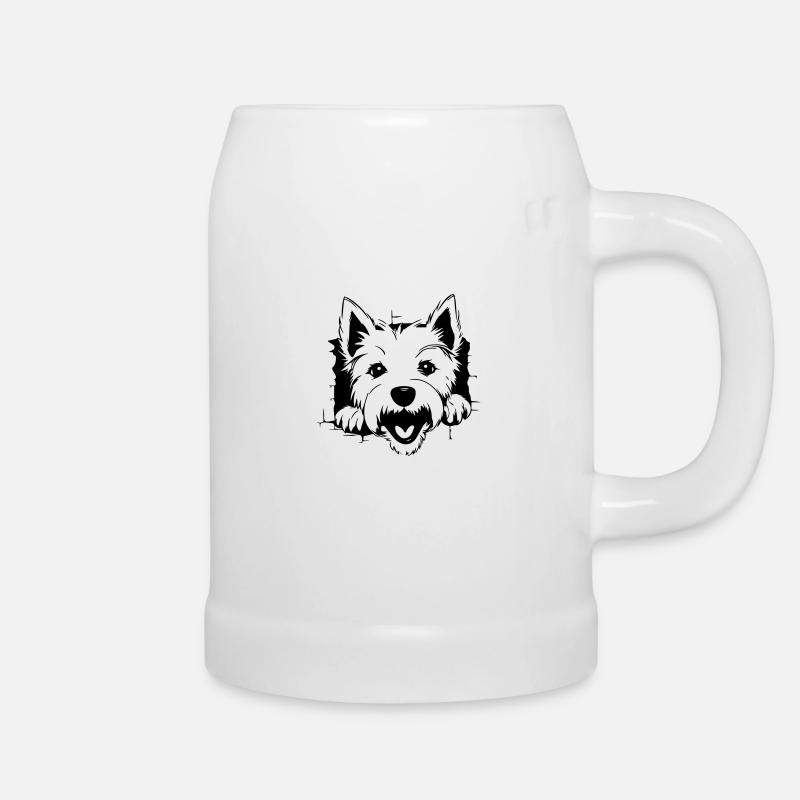 Terrier - Bierkrug - Weiß