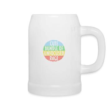 Lustiges niedliches Bündel von unfokussiertem Wut-Regenbogen-Goth - Bierkrug - Weiß - Rechts