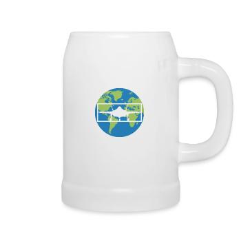 Avion militaire sur la planète terre - Chope en céramique - blanc - Droite