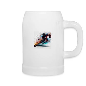 Eishockeyspieler - Bierkrug - Weiß - Rechts