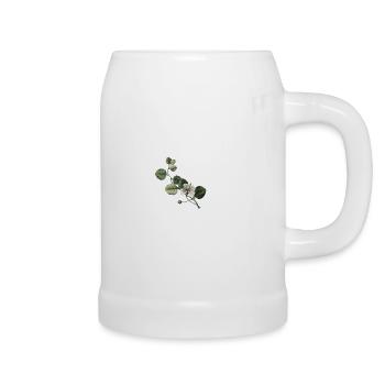 Numéro 5 floral vert -5e anniversaire floral - Chope en céramique - blanc - Droite