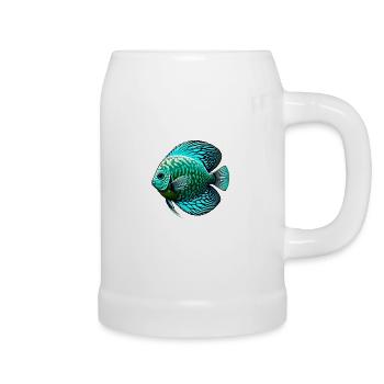 Diskusbuntbarsch Blau - Bierkrug - Weiß - Rechts