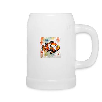 Clownfisch - Bierkrug - Weiß - Rechts