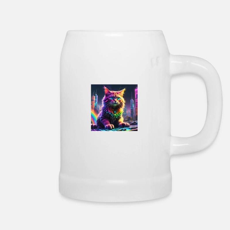 Cat - Beer Mug - white