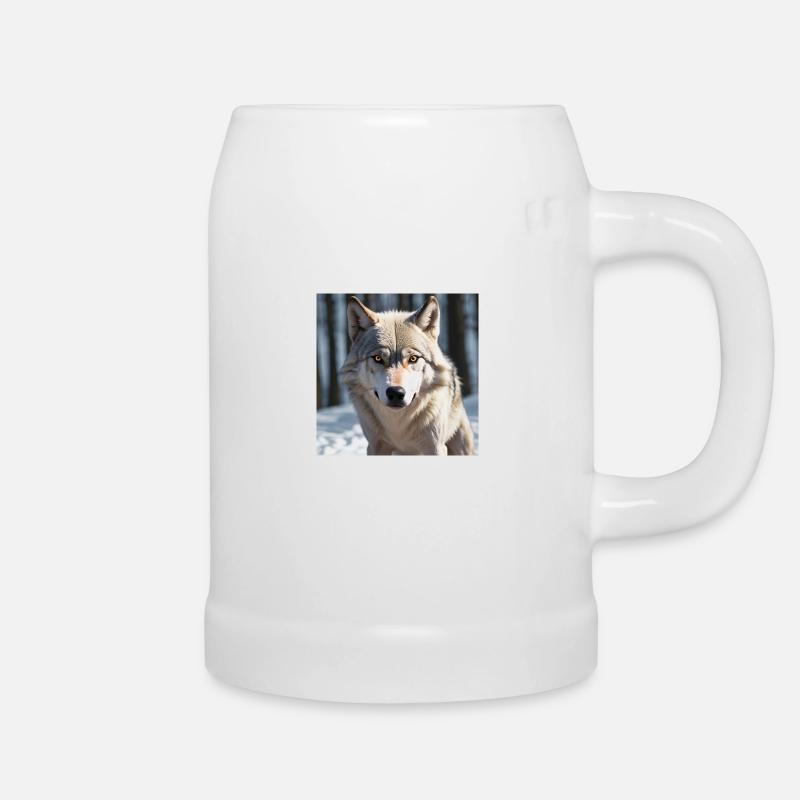 Wolf - Beer Mug - white