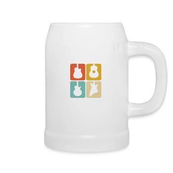 Vintage Guitar Pick Guitarist Gift - Beer Mug - white - Right