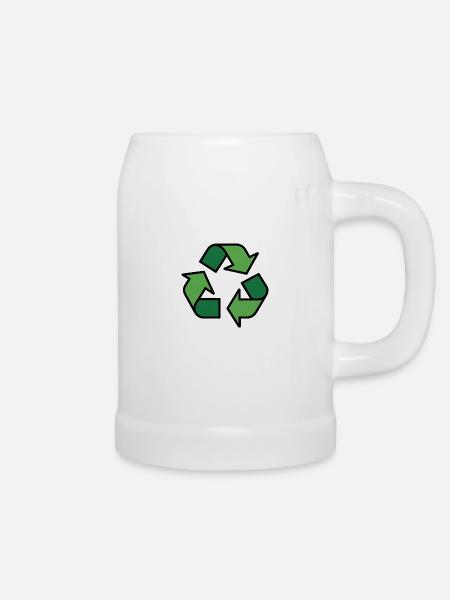 Recycling - Bierkrug - Weiß