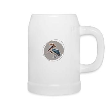 Pélican en Vacances - Chope en céramique - blanc - Droite
