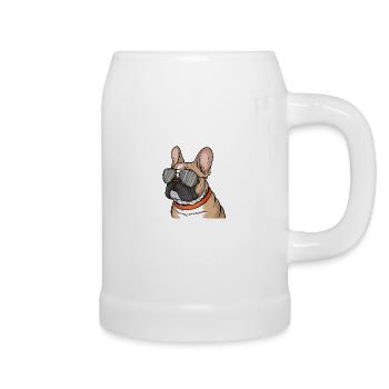 French Bulldog with Sunglasses - Beer Mug - white - Right