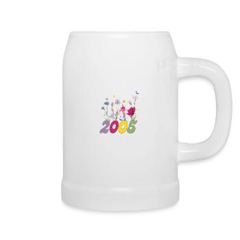 Year of birth 2005 wildflowers - Beer Mug - white - Right