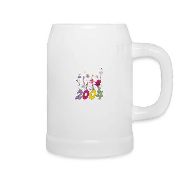 Year of birth 2004 wildflowers - Beer Mug - white - Right