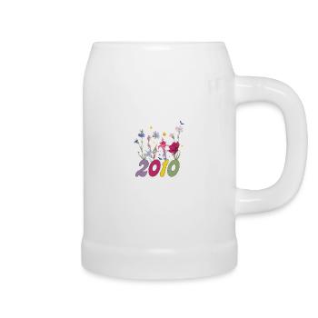 Year of birth 2010 wildflowers - Beer Mug - white - Right