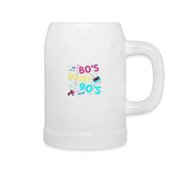 Vintage 90er Jahre Technologie Alte Gadgets TShirt - Bierkrug - Weiß - Rechts