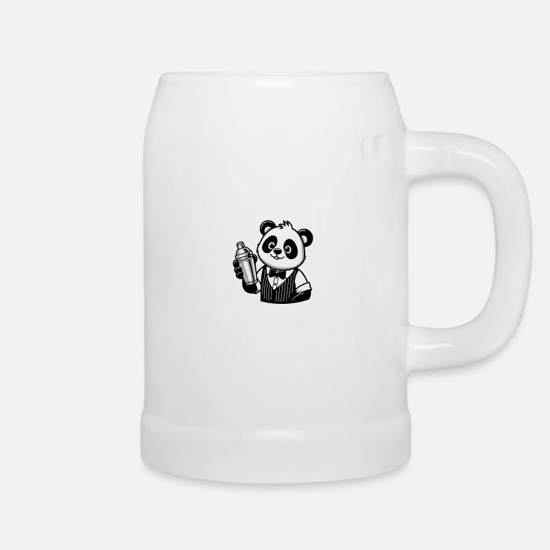 Panda Barkeeper Fun - Bierkrug - Weiß