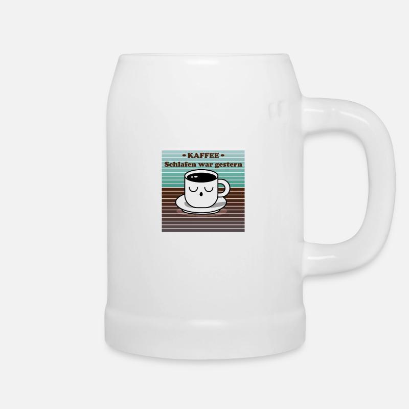 Tired broth design - Beer Mug - white