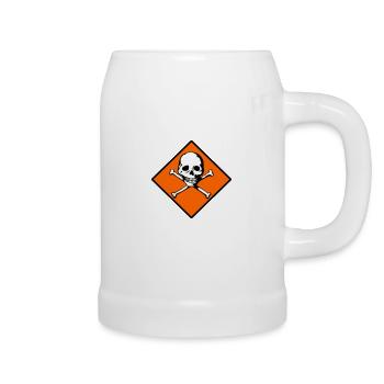 Skull and bones - Beer Mug - white - Right