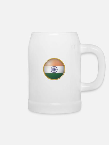 Indien Emblem - Bierkrug - Weiß